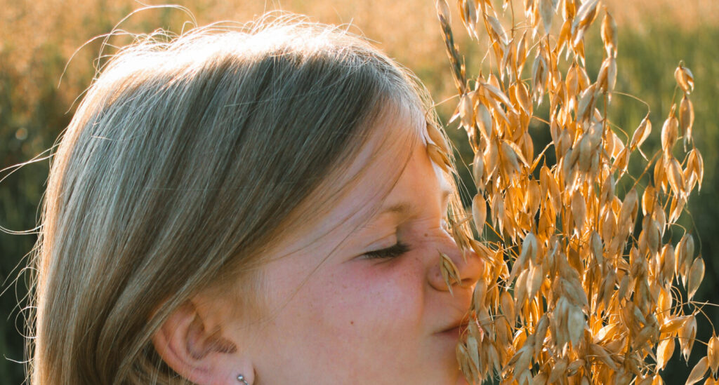 Speelse portretfotoshoot met een kindje in de zon in Budingen, vastgelegd door Chabelie Fotografie.